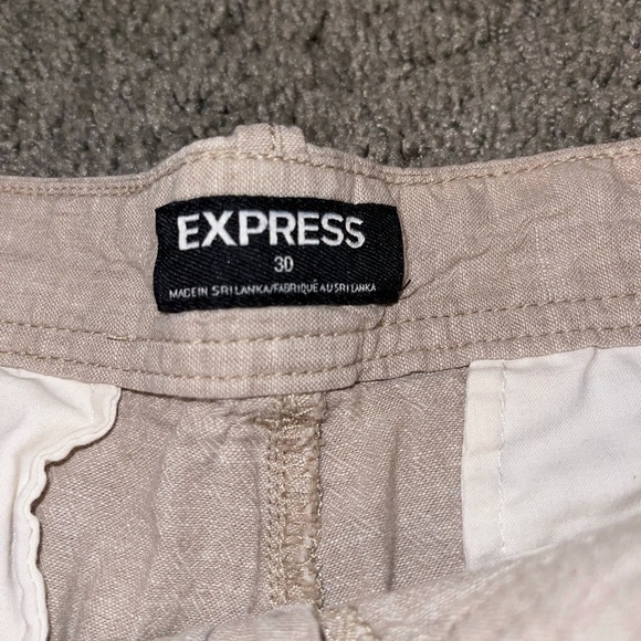 Express Men’s Classic Tan shorts linen - Picture 3 of 3